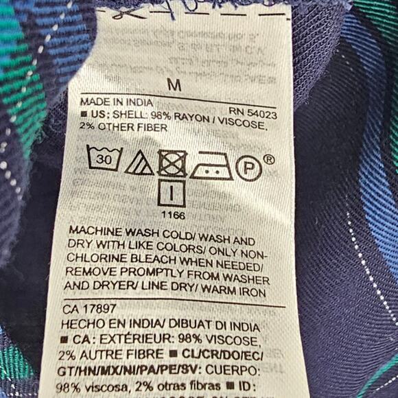 OLD NAVY Plaid Long Sleeve Button Down Tunic Top Womens Size Medium M *NWT - Picture 4 of 6